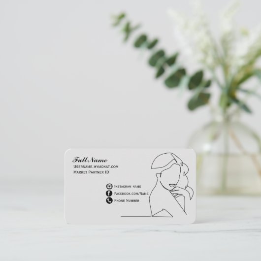 MONAT Fem Design Business Card Visitenkarte (Stehend Vorderseite)