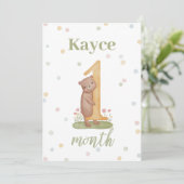 Monat für Monat Meilenstein Kinderkarten Einladung (Stehend Vorderseite)