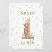 Monat für Monat Meilenstein Kinderkarten Einladung (Vorne/Hinten)