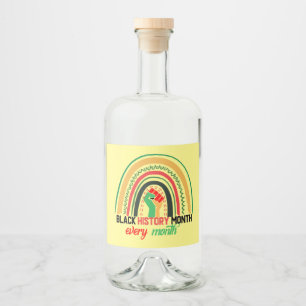 Monat für Monat schwarze Geschichte Alkoholflaschenetikett