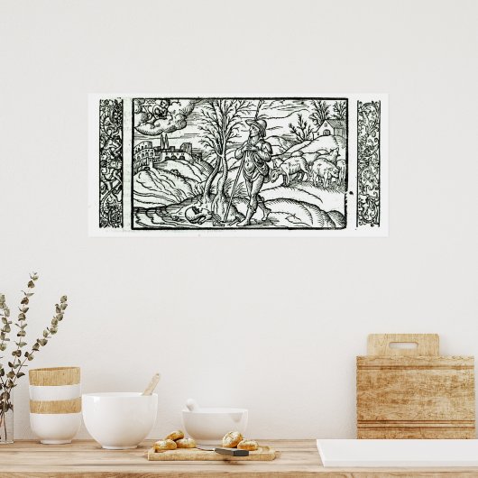 Monat Januar ab einem Hirtenkalender Poster (Küche)