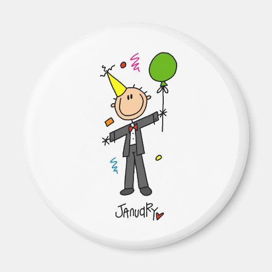 Monat Januar Magnet (Vorne)