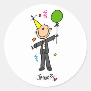 Monat Januar Runder Aufkleber