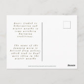 Monat Januar Tiere und Elemente Postkarte (Rückseite)