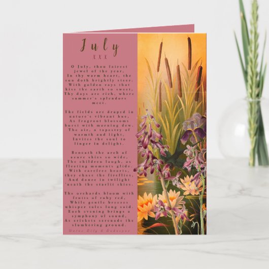 Monat Juli Geboren in Prosa Blume Karte (Vorderseite)