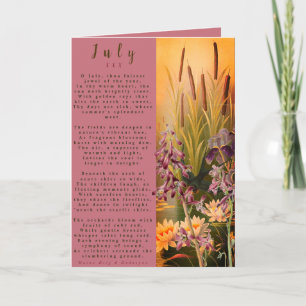 Monat Juli Geboren in Prosa Blume Karte