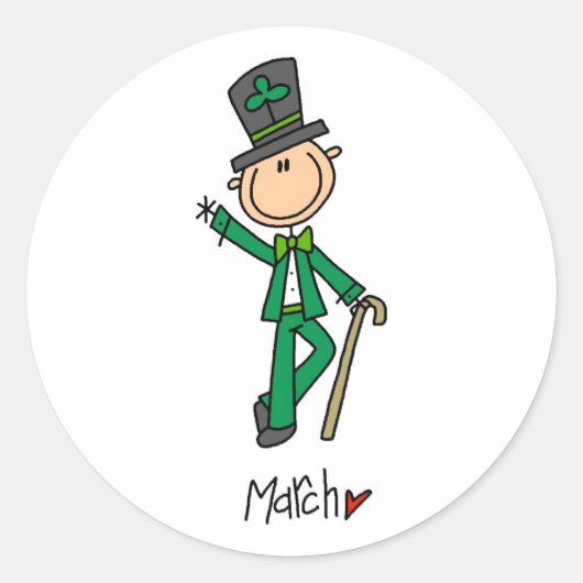 Monat März Runder Aufkleber (Vorderseite)