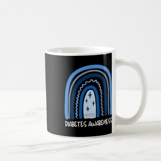 Monat November Blauer Regenbogenrib Kaffeetasse (Rechts)