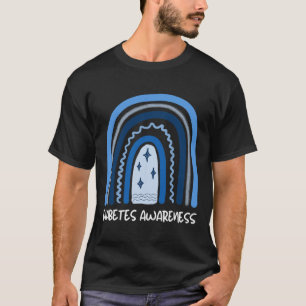 Monat November Blauer Regenbogenrib T-Shirt