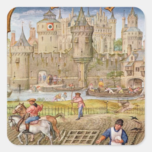 Monat Oktober Quadratischer Aufkleber (Vorderseite)