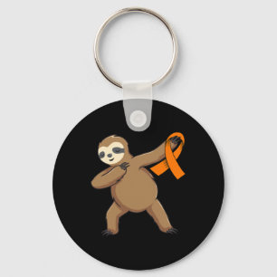 Monat Orange Ribbon Dabbing Sloths Gift Schlüsselanhänger