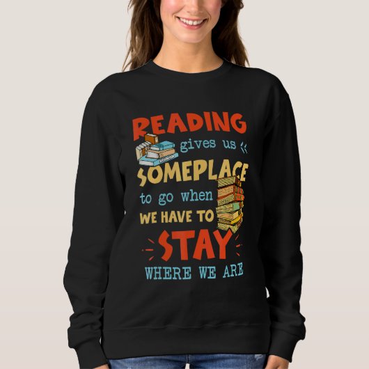 Monat Reading Reader Book Literature Library Sweatshirt (Vorderseite)