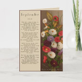 Monat September Geboren in Prose Blume Card Karte (Vorderseite)