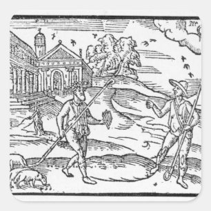 Monat September 'The Shepherdes Calender' Quadratischer Aufkleber