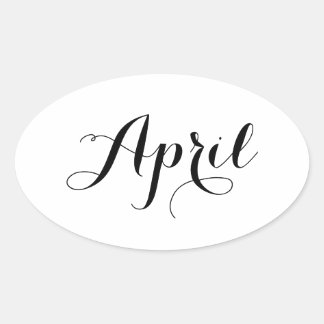 Monat Sticker: April Ovaler Aufkleber