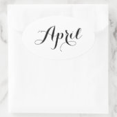 Monat Sticker: April Ovaler Aufkleber (Tasche)