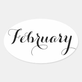 Monat Sticker: Februar Ovaler Aufkleber