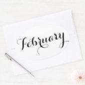 Monat Sticker: Februar Ovaler Aufkleber (Umschlag)