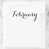 Monat Sticker: Februar Ovaler Aufkleber (Tasche)