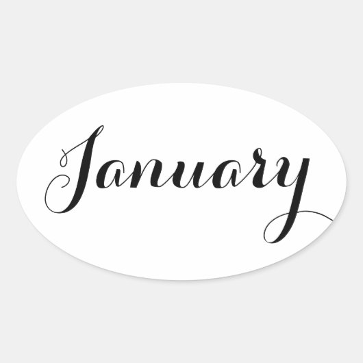 Monat Sticker: Januar Ovaler Aufkleber (Vorderseite)