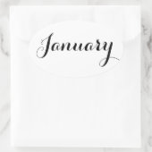 Monat Sticker: Januar Ovaler Aufkleber (Tasche)
