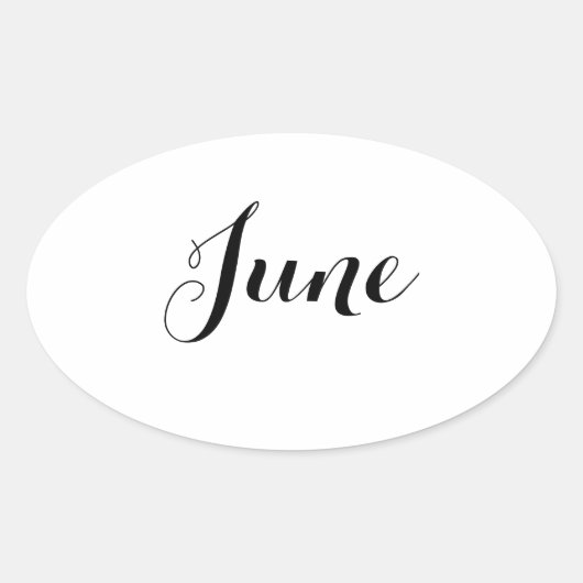 Monat Sticker: Juni Ovaler Aufkleber (Vorderseite)