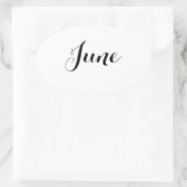 Monat Sticker: Juni Ovaler Aufkleber (Tasche)