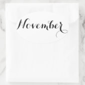 Monat Sticker: November Ovaler Aufkleber (Tasche)