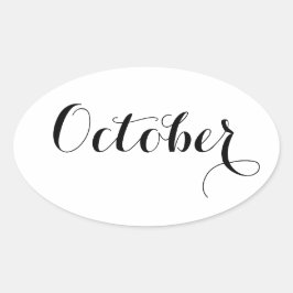 Monat Sticker: Oktober Ovaler Aufkleber