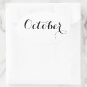 Monat Sticker: Oktober Ovaler Aufkleber (Tasche)