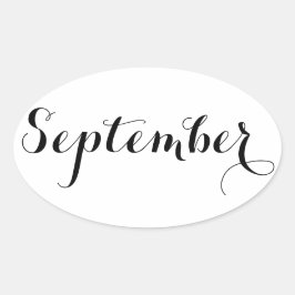 Monat Sticker: September Ovaler Aufkleber
