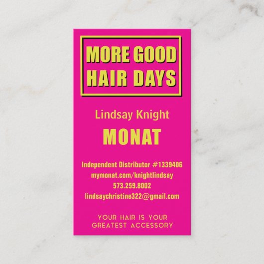 Monat Visitenkarten Visitenkarte (Vorderseite)