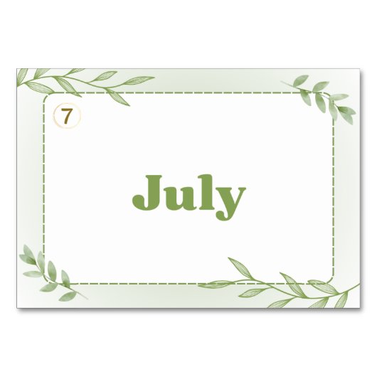 Monate auf Chinesisch (Flash Cards) Tischnummer (Rückseite)