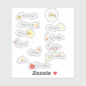 Monate des Jahres Blume Aufkleber-Set Aufkleber (Blatt)