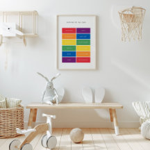 Monate des Jahres bunt pädagogisches Plakat