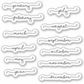 Monate des Jahres Cursive Planner Aufkleber (Vorderseite)