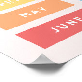 Monate des Jahres druckbares Poster (Ecke)