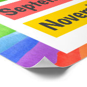 Monate des Jahres farbenfroh Poster (Ecke)