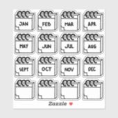 Monate des Jahres Multi-Pack Aufkleber (Blatt)