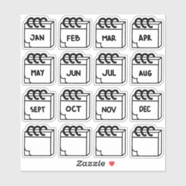 Monate des Jahres Multi-Pack Aufkleber