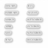 Monate des Jahres Sticker Set Art Deco (Vorderseite)