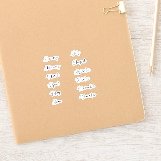 Monate des Jahres Sticker Set Curvy (Notizbuch)