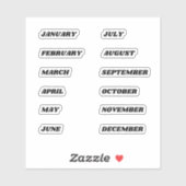 Monate des Jahres Sticker Set Retro (Blatt)