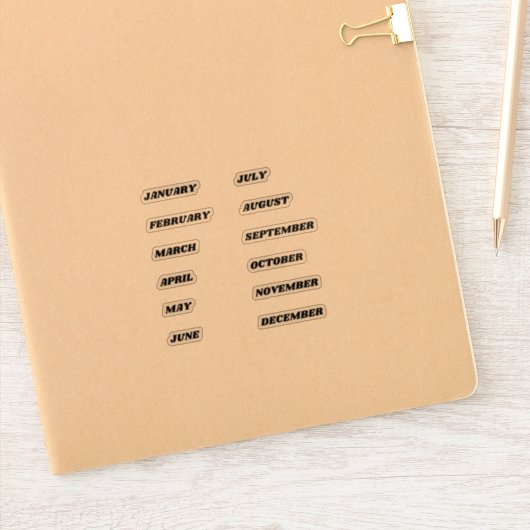 Monate des Jahres Sticker Set Retro (Notizbuch)