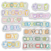 Monate eines Jahres Aufkleber (Vorderseite)