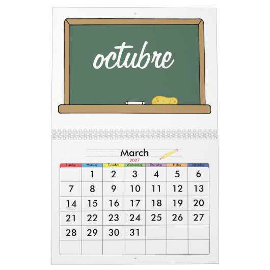 Monate im spanischen Kalender (Mär 2027)