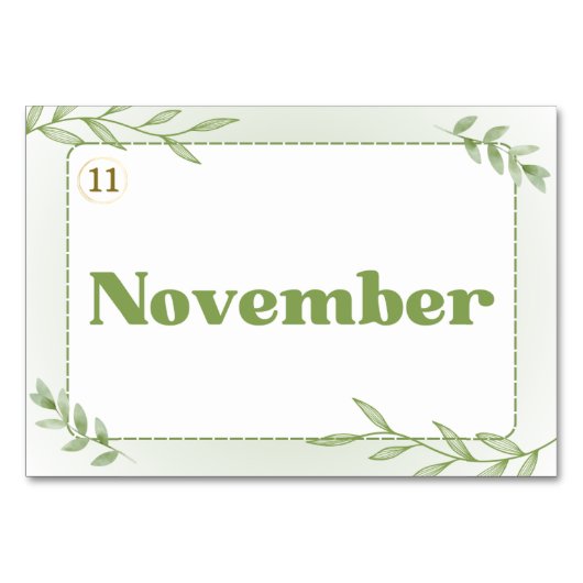 Monate in japanischer Sprache (Flash Cards) Tischnummer (Rückseite)