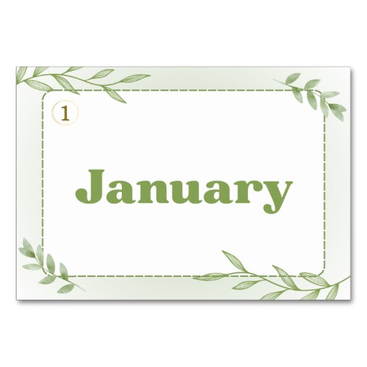 Monate in japanischer Sprache (Flash Cards) Tischnummer (Rückseite)