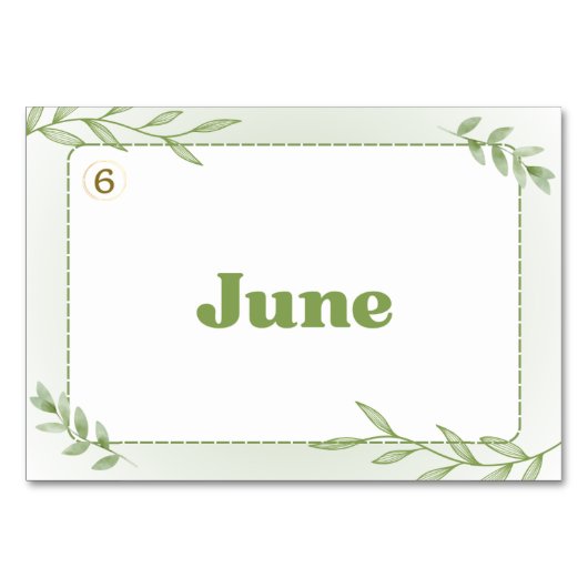 Monate in japanischer Sprache (Flash Cards) Tischnummer (Rückseite)