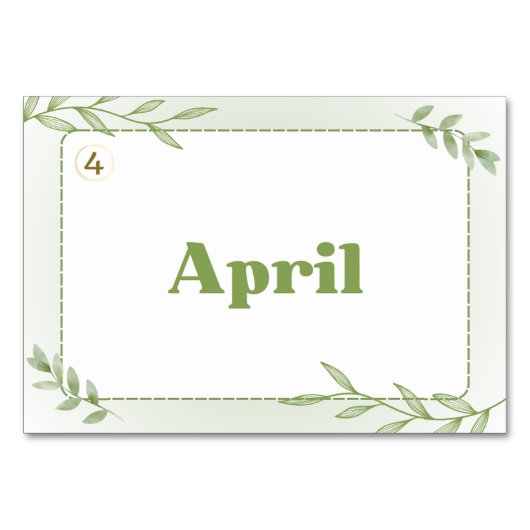 Monate in japanischer Sprache (Flash Cards) Tischnummer (Rückseite)